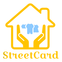 StreetCard Logo, which includes a yellow house and three small kids